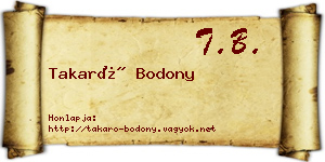 Takaró Bodony névjegykártya